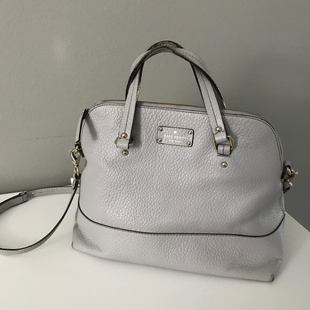 Large, gray Kate Spade handbag